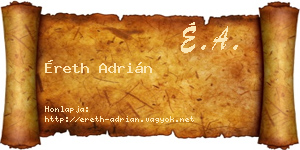 Éreth Adrián névjegykártya